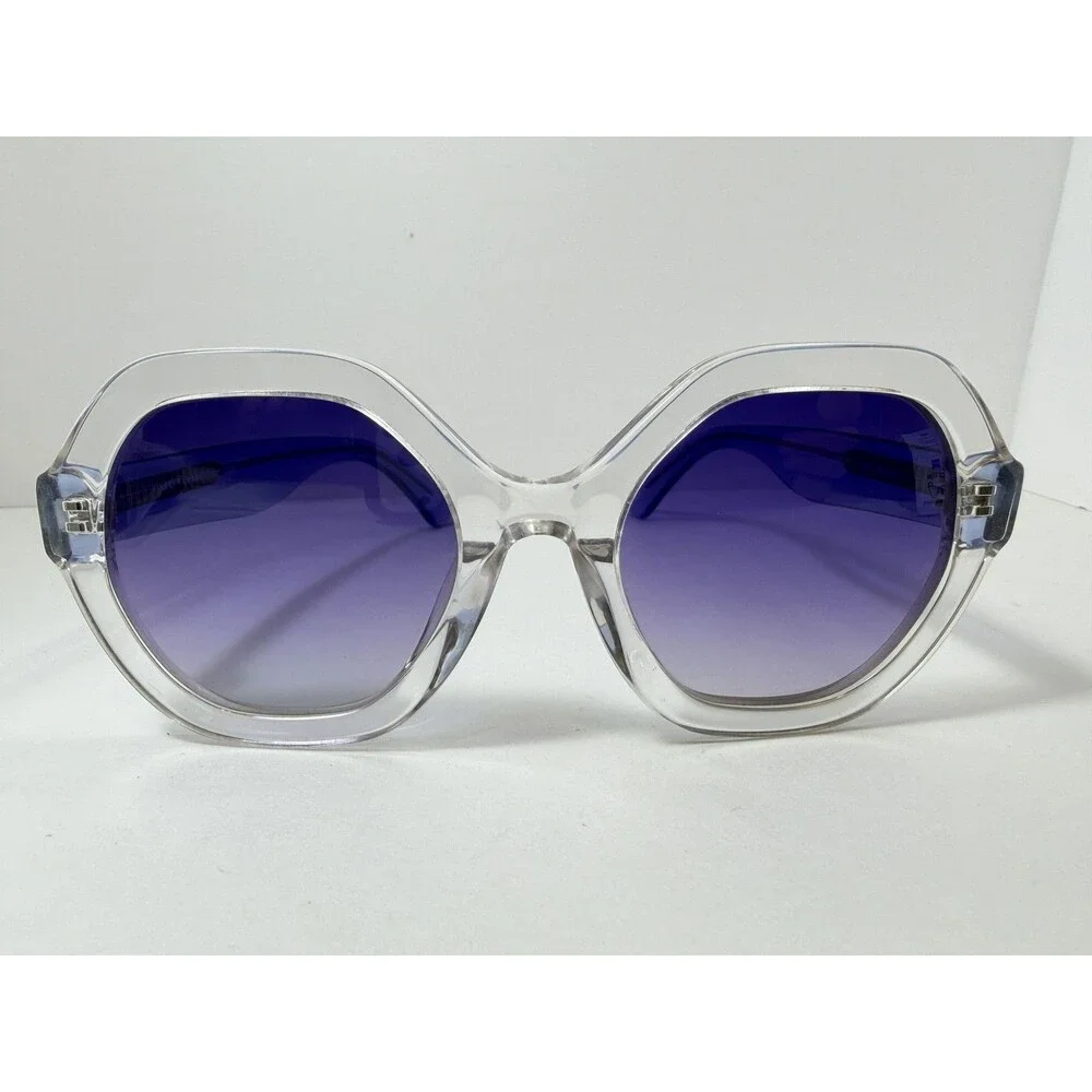 Vincent Chase VC S15126 Polarized Sunglasses Women's Clear Blue Frame Purple